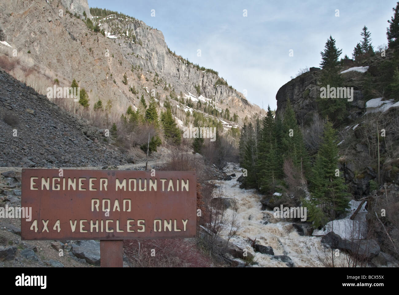 Colorado Million Dollar Highway in der Nähe Ouray Alpine Loop Abzweigung Ingenieur Bergstraße vier-Rad-Antrieb Stockfoto