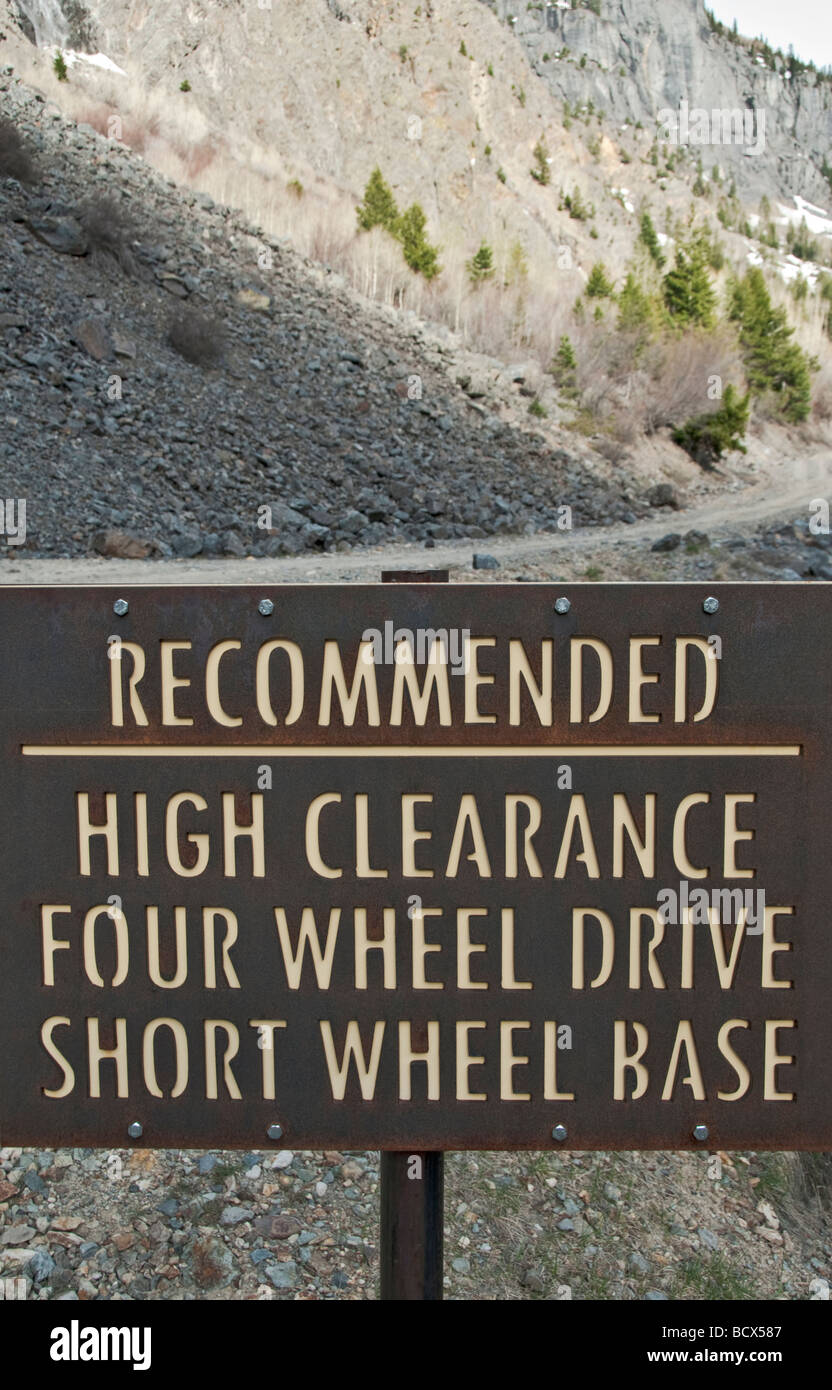 Colorado Million Dollar Highway in der Nähe Ouray Alpine Loop Abzweigung Ingenieur Bergstraße vier-Rad-Antrieb Stockfoto
