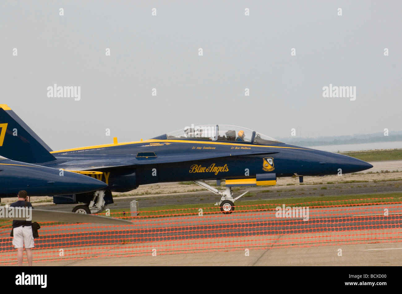 Blauer Engel landet auf dem Quonsett Punkt Rhode Island Flugschau Stockfoto