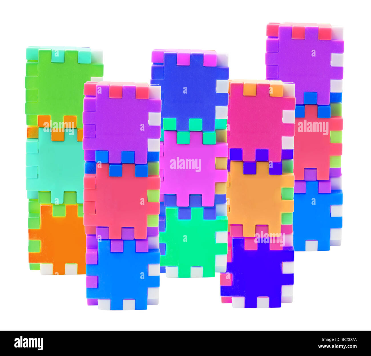 Kunststoff-Puzzle-Würfel Stockfoto