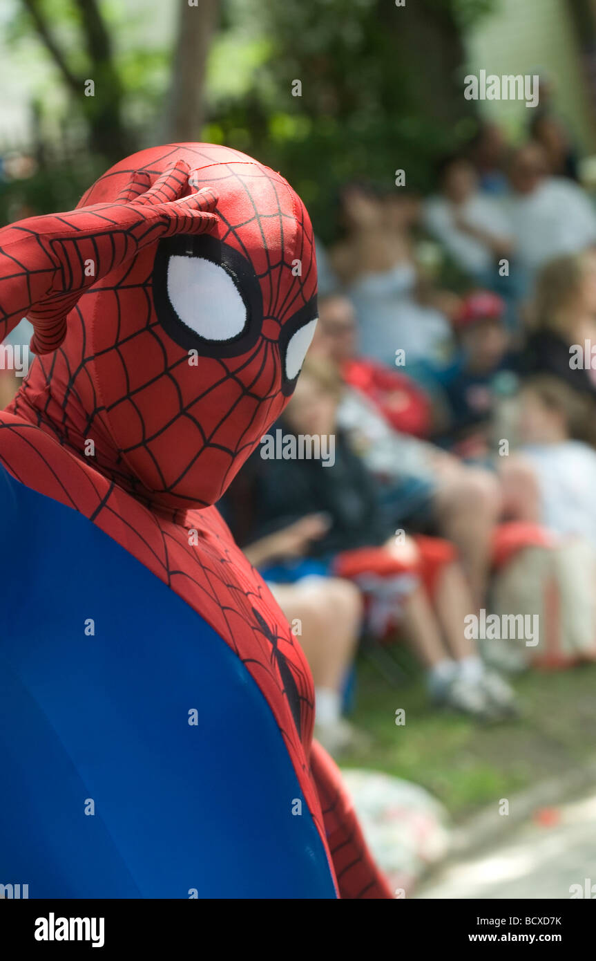 Spiderman in Bristol Rhode Island Fourth Of July parade Stockfoto