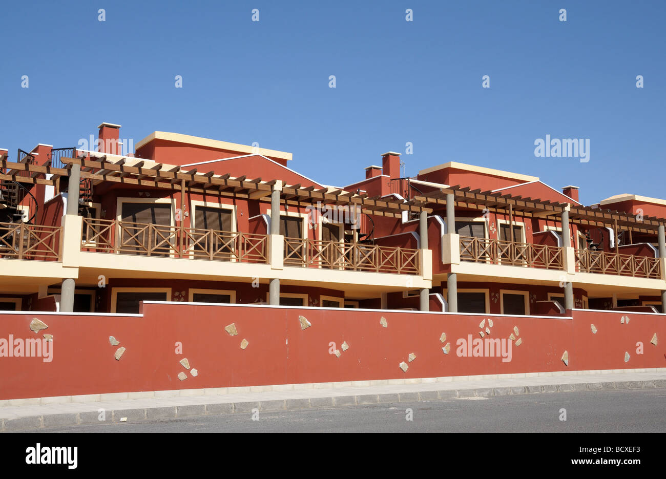 Ferienwohnungen (FeWos). Kanarischen Insel Fuerteventura, Spanien Stockfoto