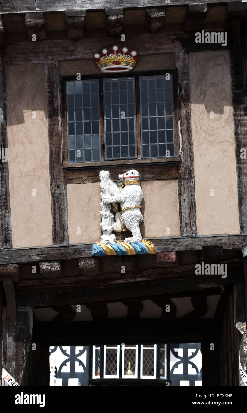 Der Bär und zerlumpten Personal Emblom der Stadt Warwick in England UK Stockfoto