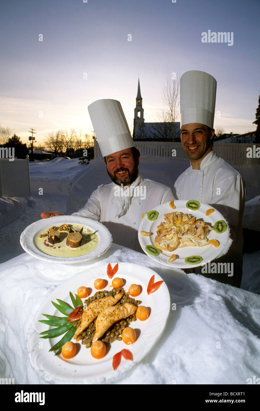 typische Speisen der Saguenay Fjord, Auberge des 21, La Baie, Quebec, Kanada Stockfoto