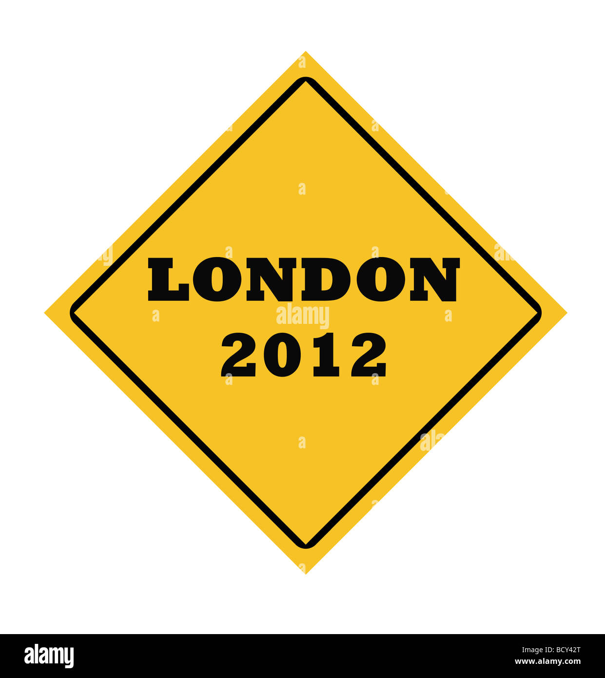 Olympischen Spiele 2012 in London Verkehrszeichen isolierten auf weißen Hintergrund Stockfoto