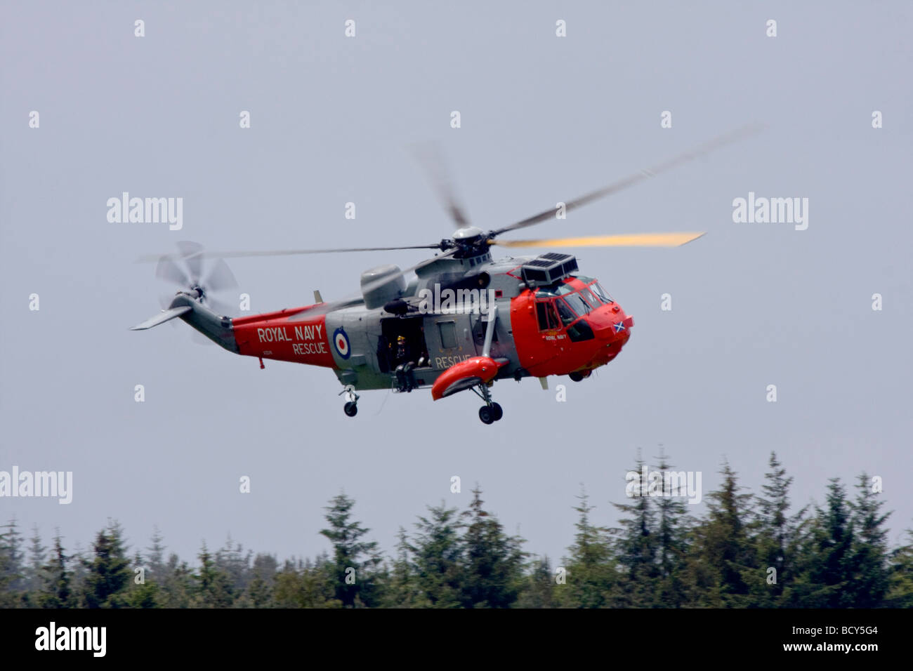 Royal Navy Sea King HU Mk5 Such- und Rettungshubschrauber Stockfoto