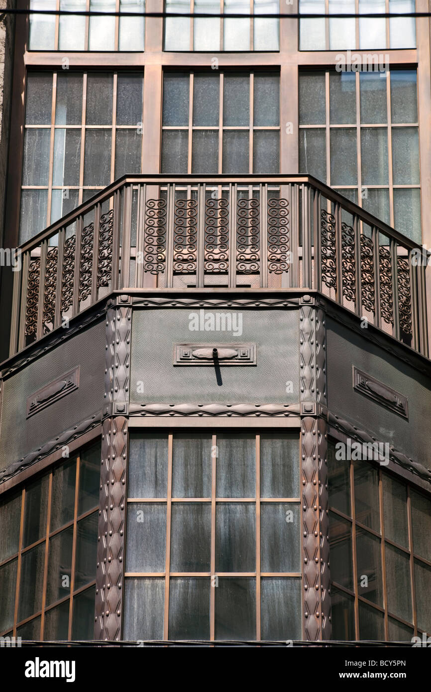 Detail des Art-Deco-Gebäude am Fleischmarkt, Wien, Österreich Stockfoto