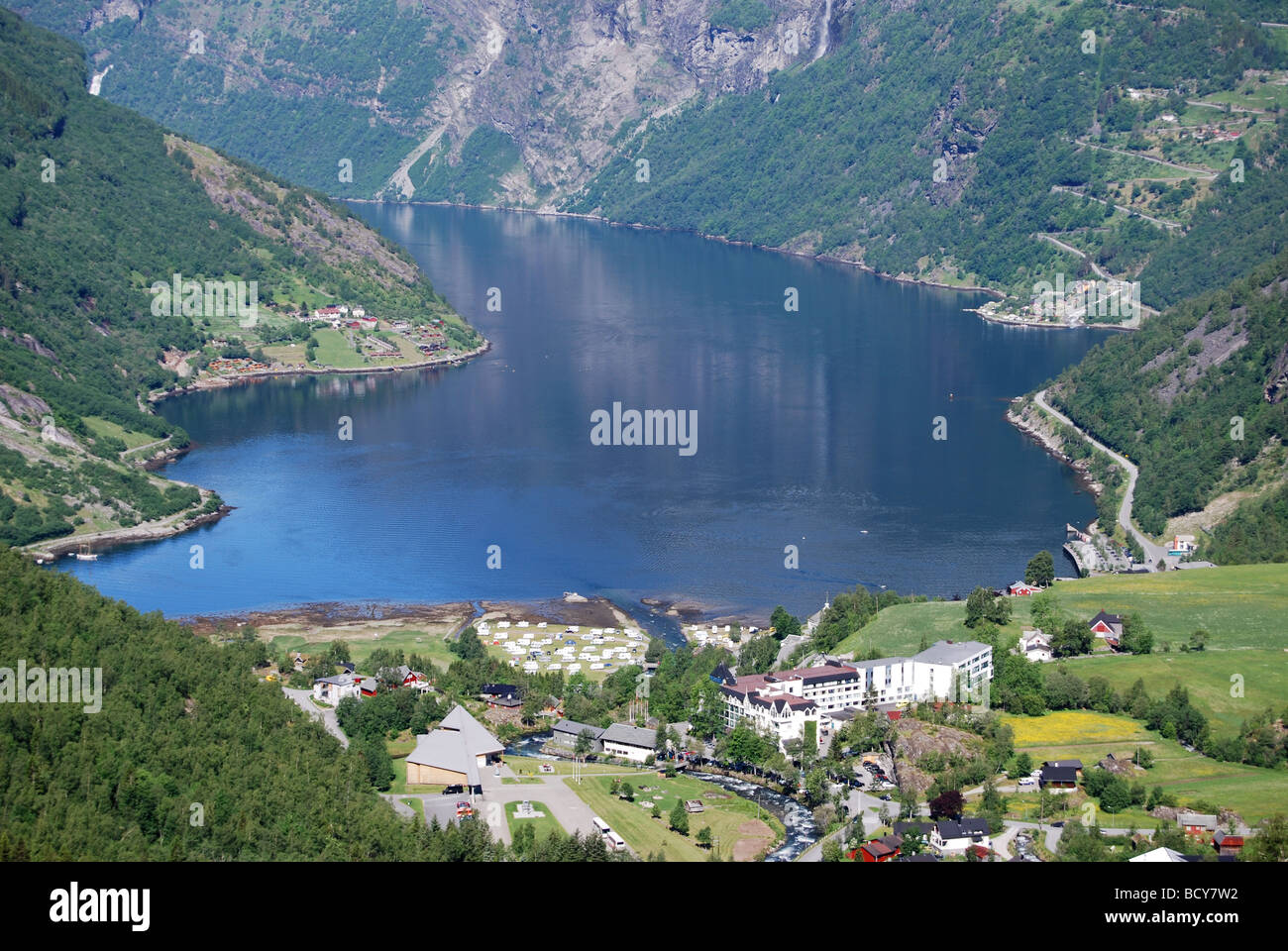 Blick auf Geiranger, Norwegen Stockfoto