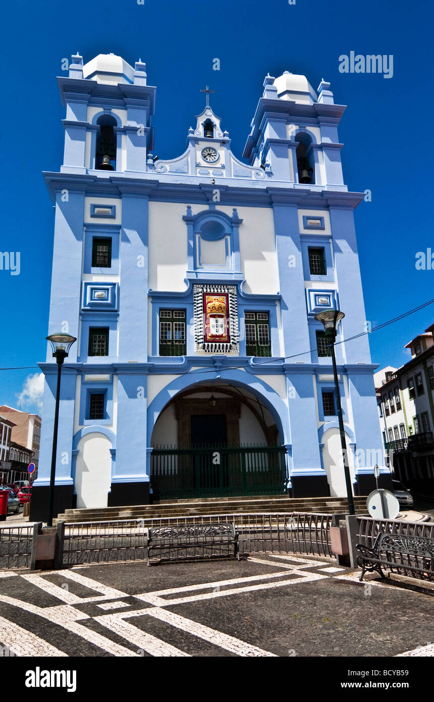 Misericordia Kirche am Yachthafen in Angra Heroismo auf Azoren Stockfoto