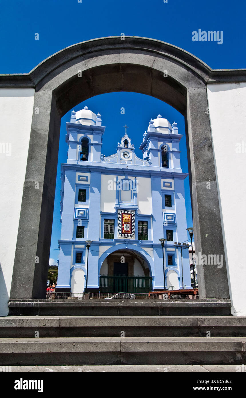Misericordia Kirche am Yachthafen in Angra Heroismo auf Azoren Stockfoto