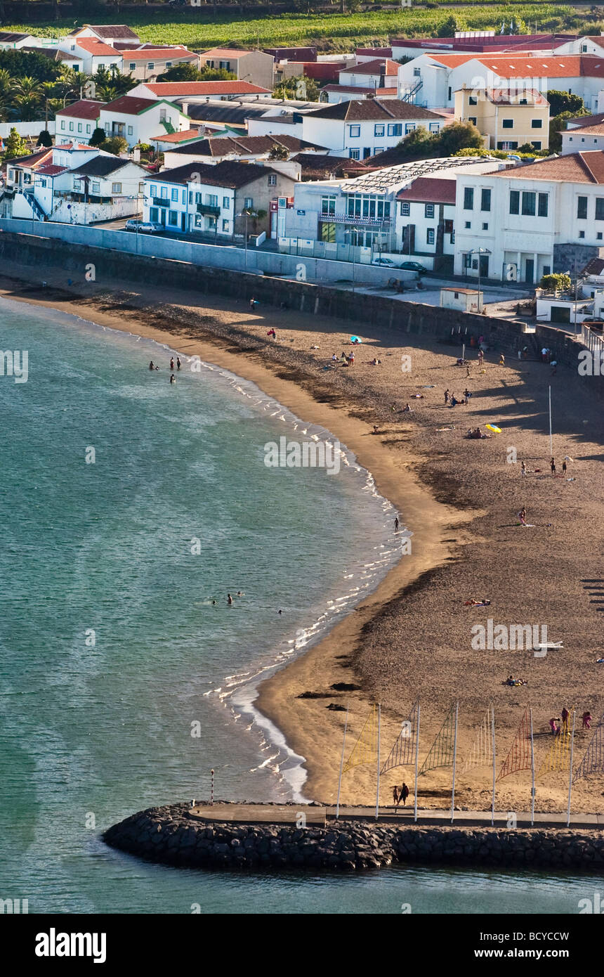 Strand von Praia da Vitoria Azoren Stockfoto