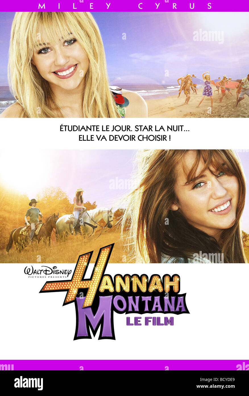 Hannah Montana: The Movie Année: 2009 Regie: Peter Chelsom Miley Cyrus Movie Poster (Fr) Stockfoto