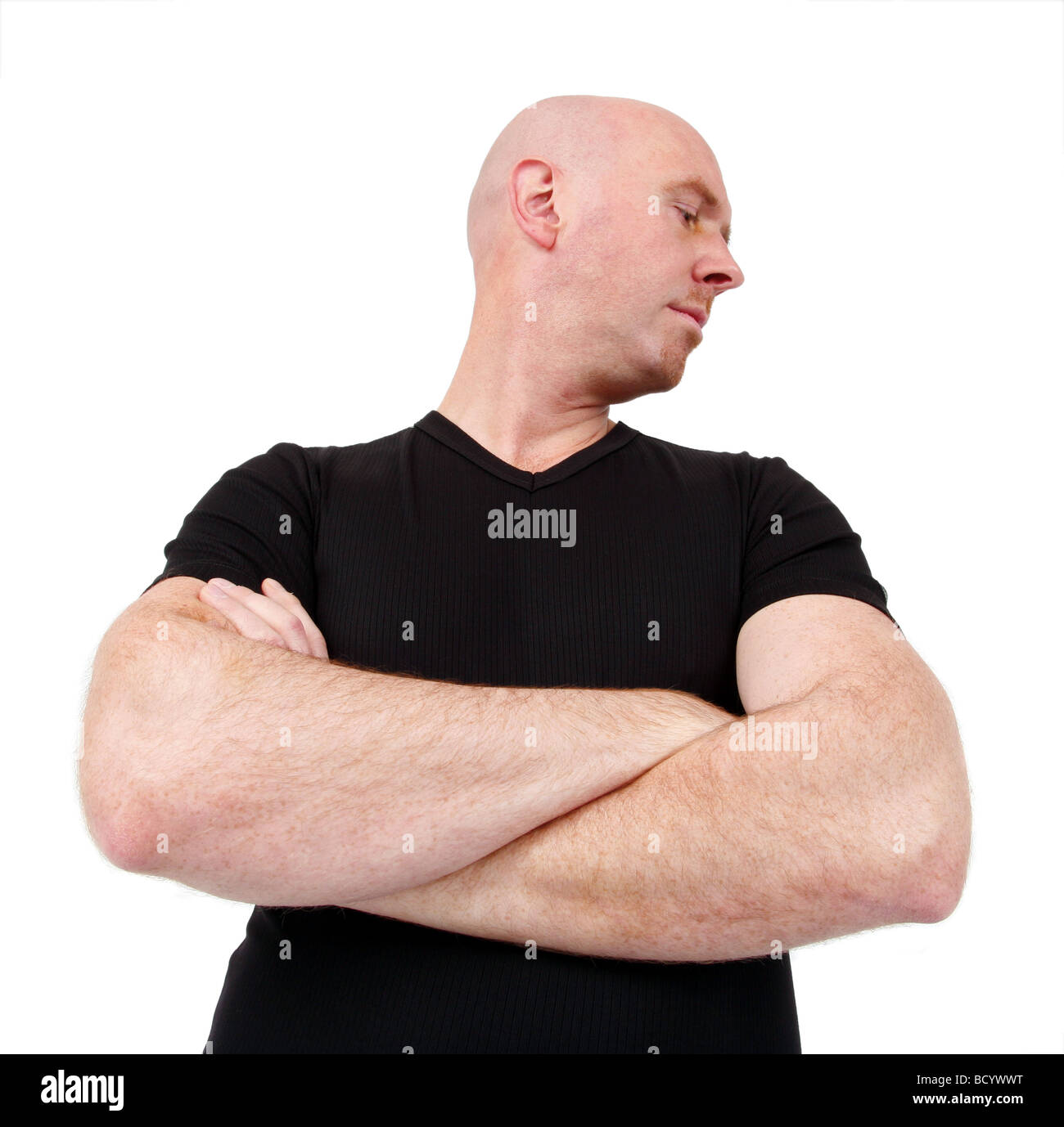 kahlen Kopf junge Türsteher Stockfoto