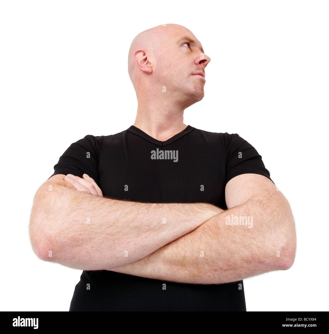 kahlen Kopf junge Türsteher Stockfoto