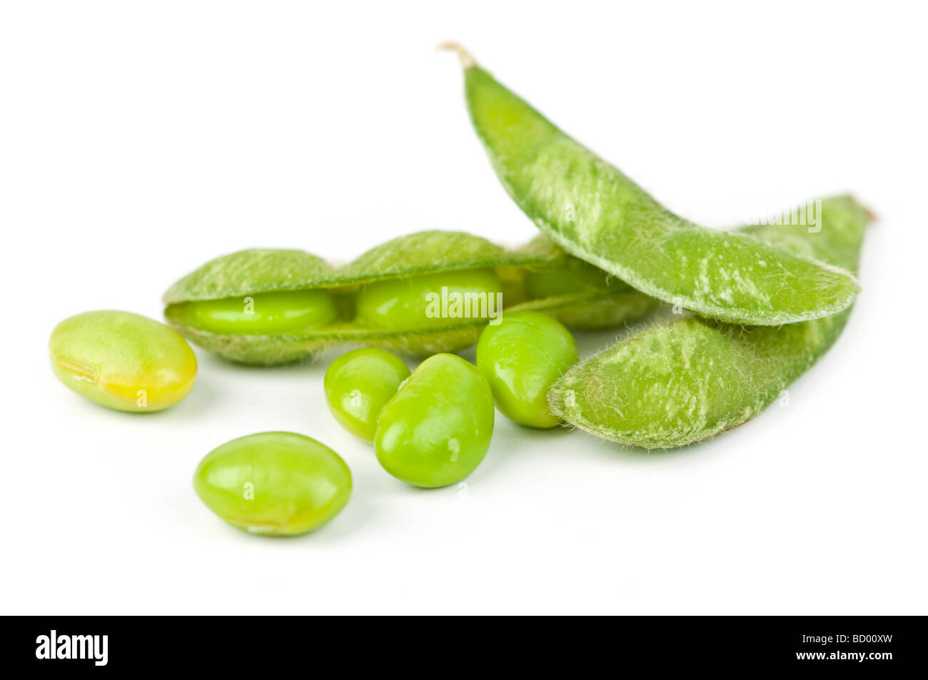 Edamame Sojabohnen geschält und mit pods Stockfoto