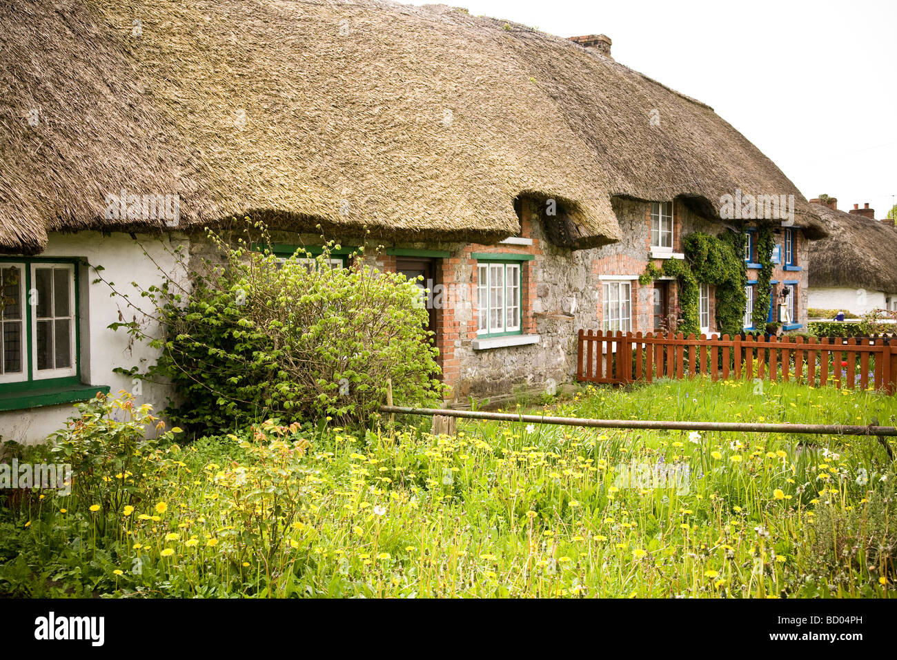 Reetdachhaus mit Garten in Adare Limerick County Irland Stockfoto