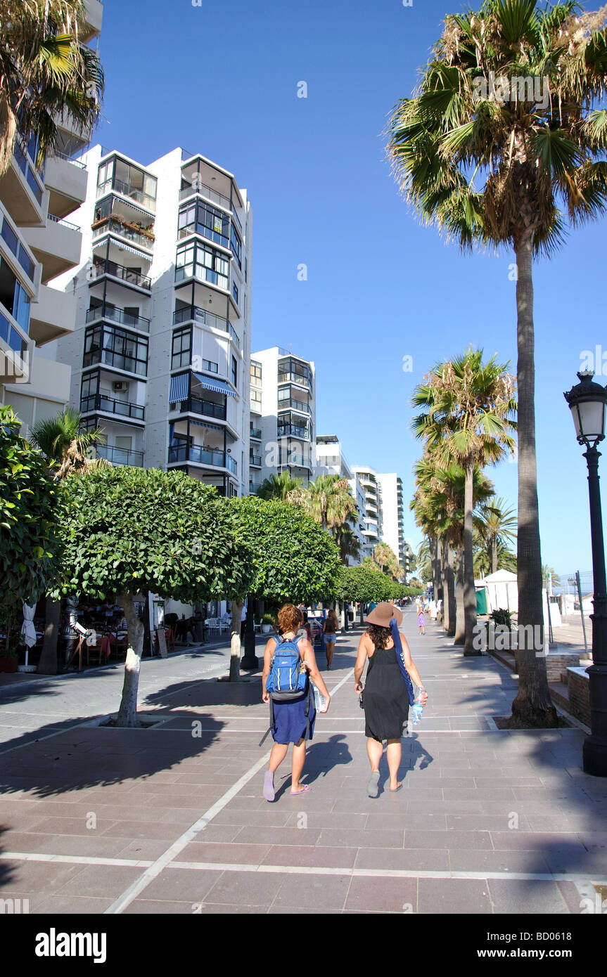 Strandpromenade, Marbella, Costa Del Sol, Provinz Malaga, Andalusien, Spanien Stockfoto