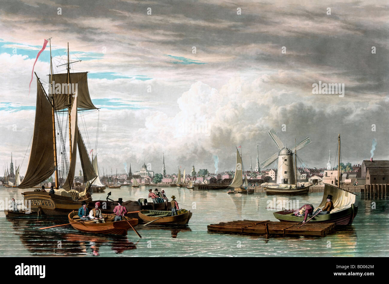 Boston, vom City-Point in der Nähe von Sea Street, ca. 1833 Stockfoto