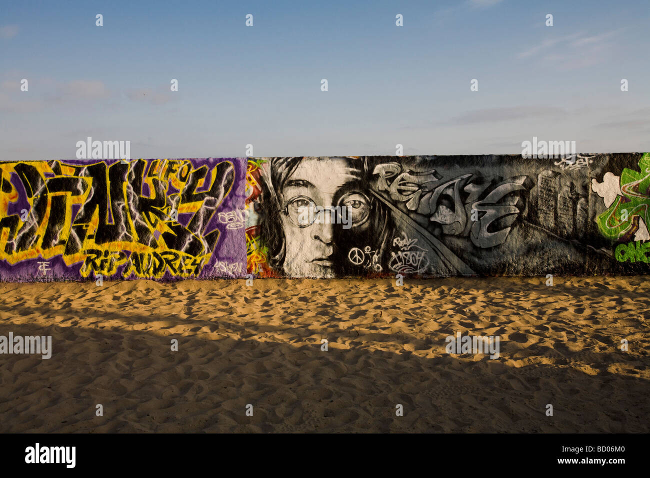 Legale Graffiti an der Wand am Venice Beach Los Angeles County Vereinigte Staaten von Amerika Stockfoto