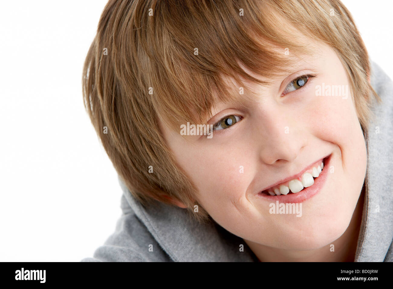Porträt von lächelnd 10 jährigen Jungen Stockfoto