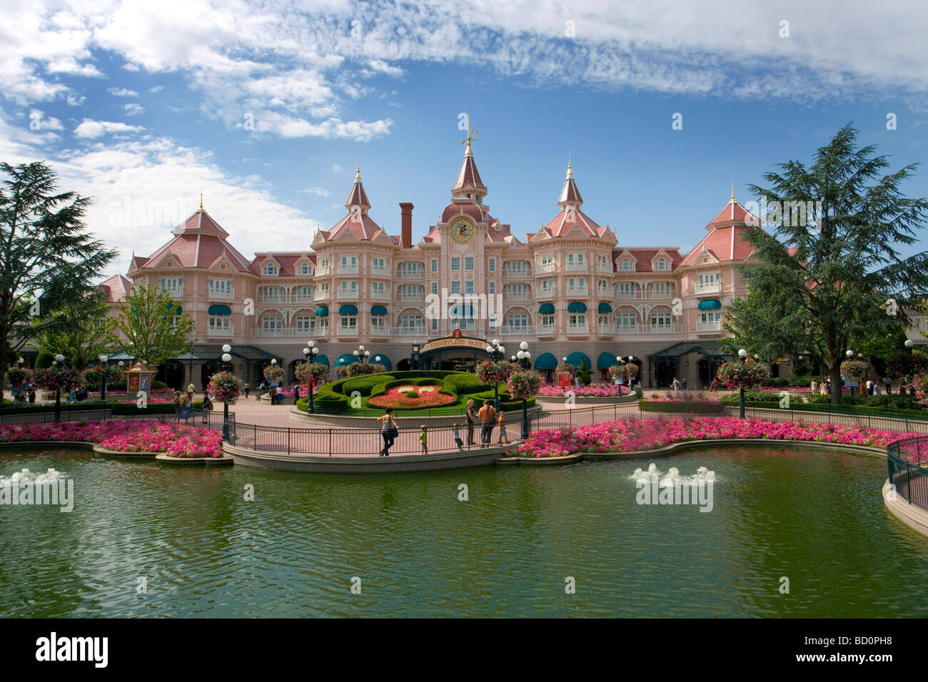 Eingang zum Disney-Park, Disneyland Paris, Frankreich Stockfoto