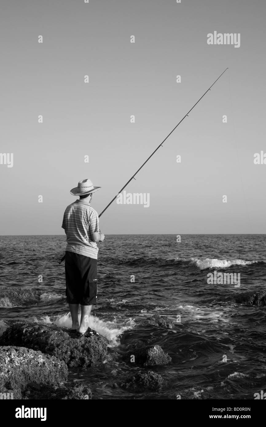 Fischer an der Küste der Türkei Stockfoto