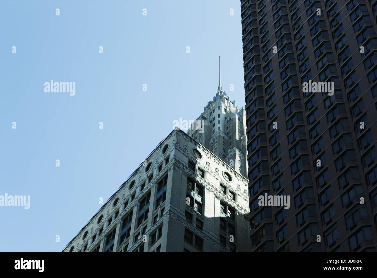 American International Building, Downtown Manhattan, New York City, niedrigen Winkel Ansicht Stockfoto