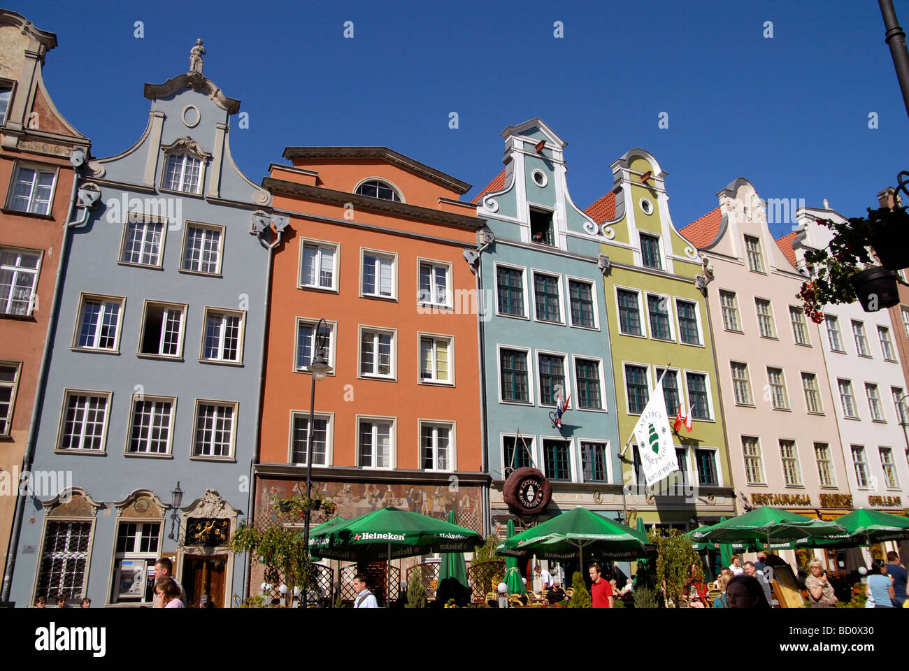 Die alte Stadt Danzig originalgetreu wieder aufgebaut, nachdem es im zweiten Weltkrieg Polen fast vollständig zerstört wurde Stockfoto