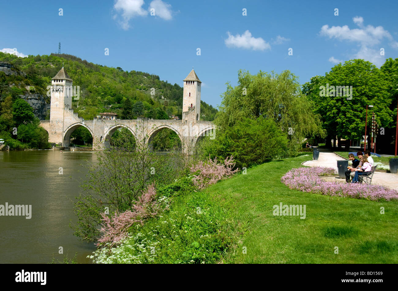 Die Valentre Brücke in Frankreich Stockfoto