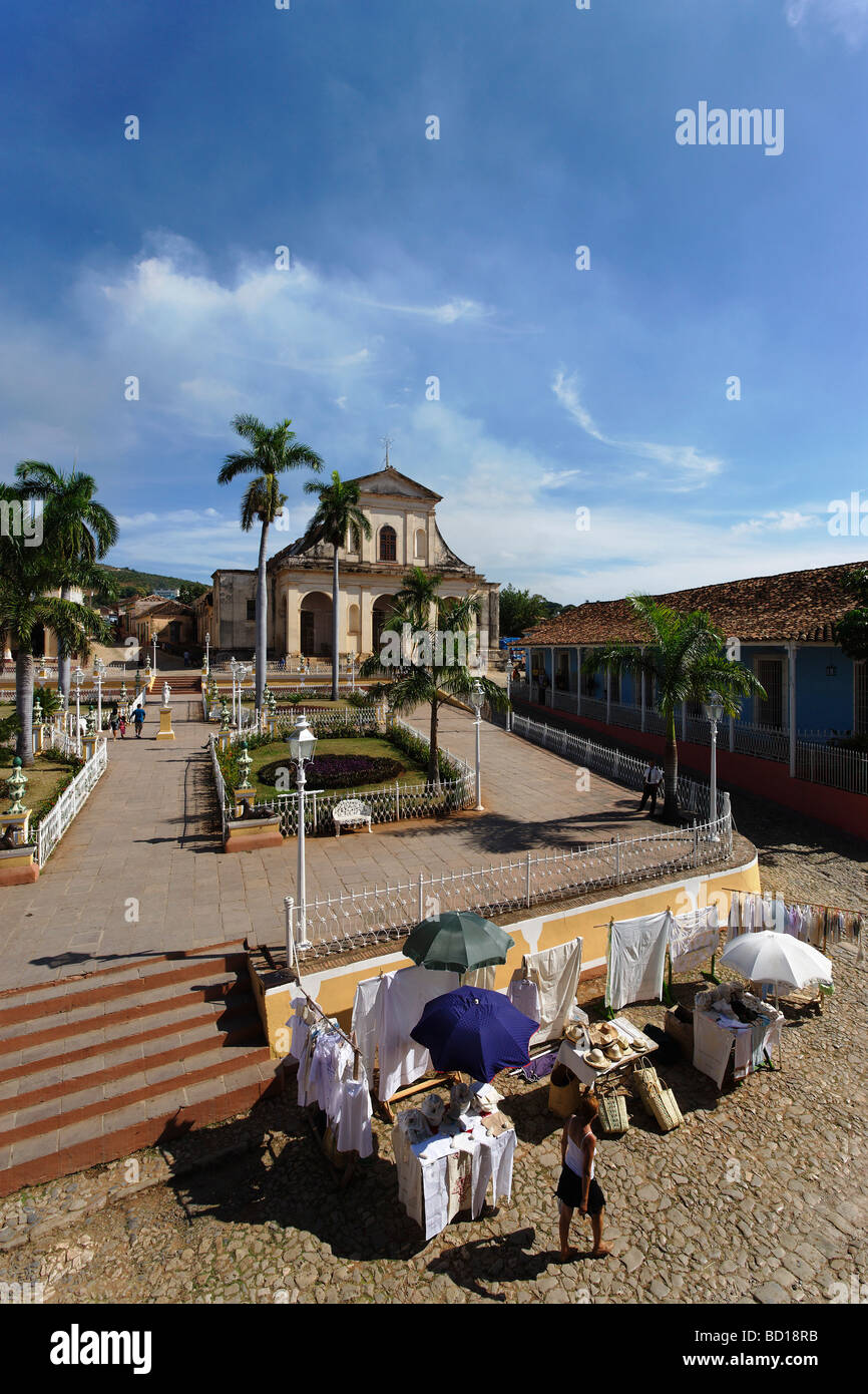 Straßenstände am Plaza Mayor Trinidad Sancti Spiritus Kuba West Indies Stockfoto