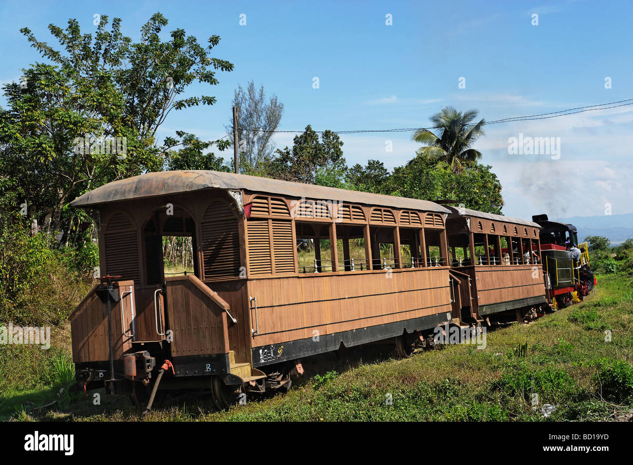Dampf-Lokomotive Valle de Los Ingenios Trinidad Sancti Spiritus Kuba West Indies Stockfoto