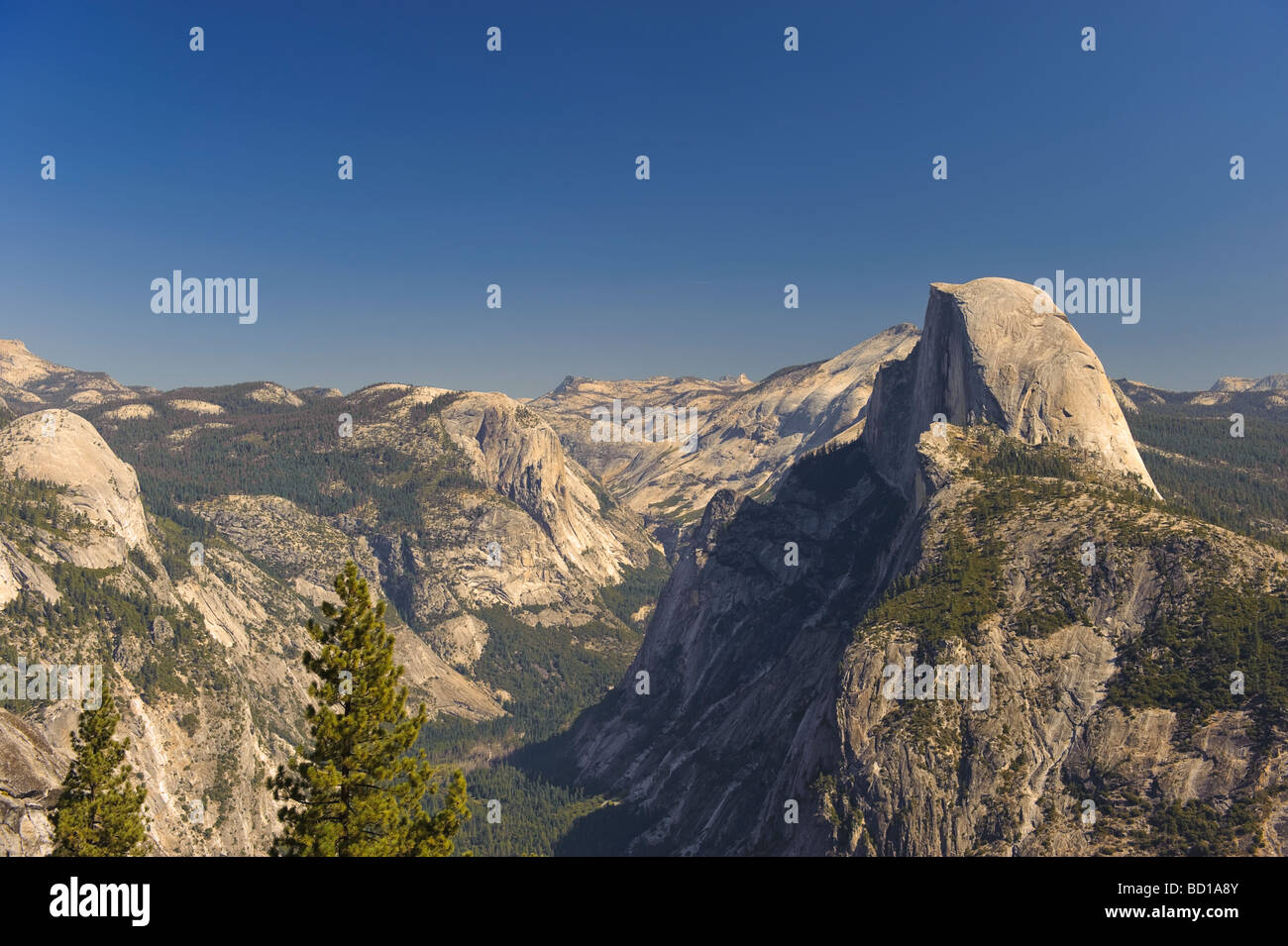 USA Kalifornien Yosemite National Park Glacier Point und Half Dome Berg Stockfoto