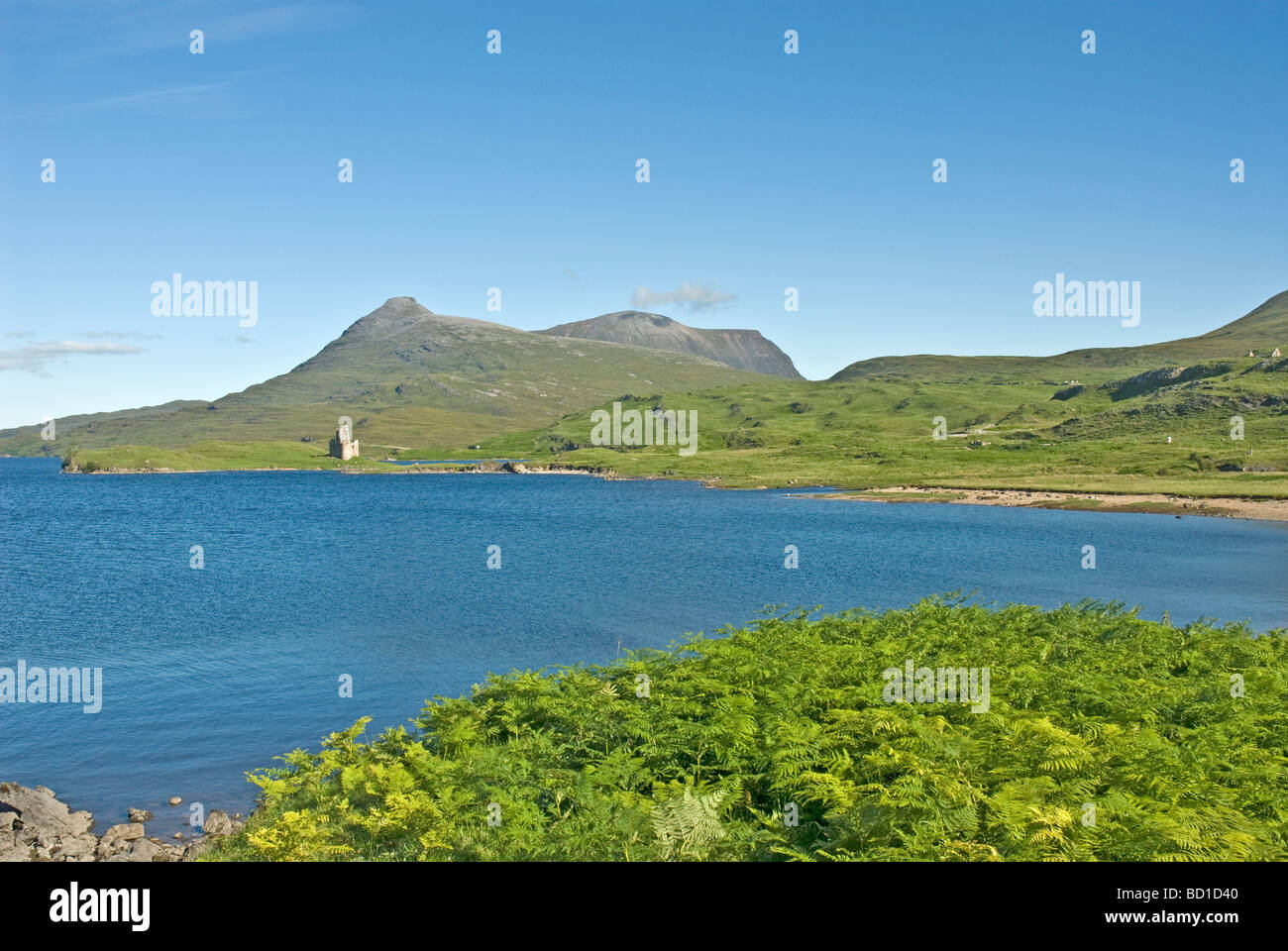 Ardvreck Castle & Loch Assynt Sutherland Schottland Stockfoto