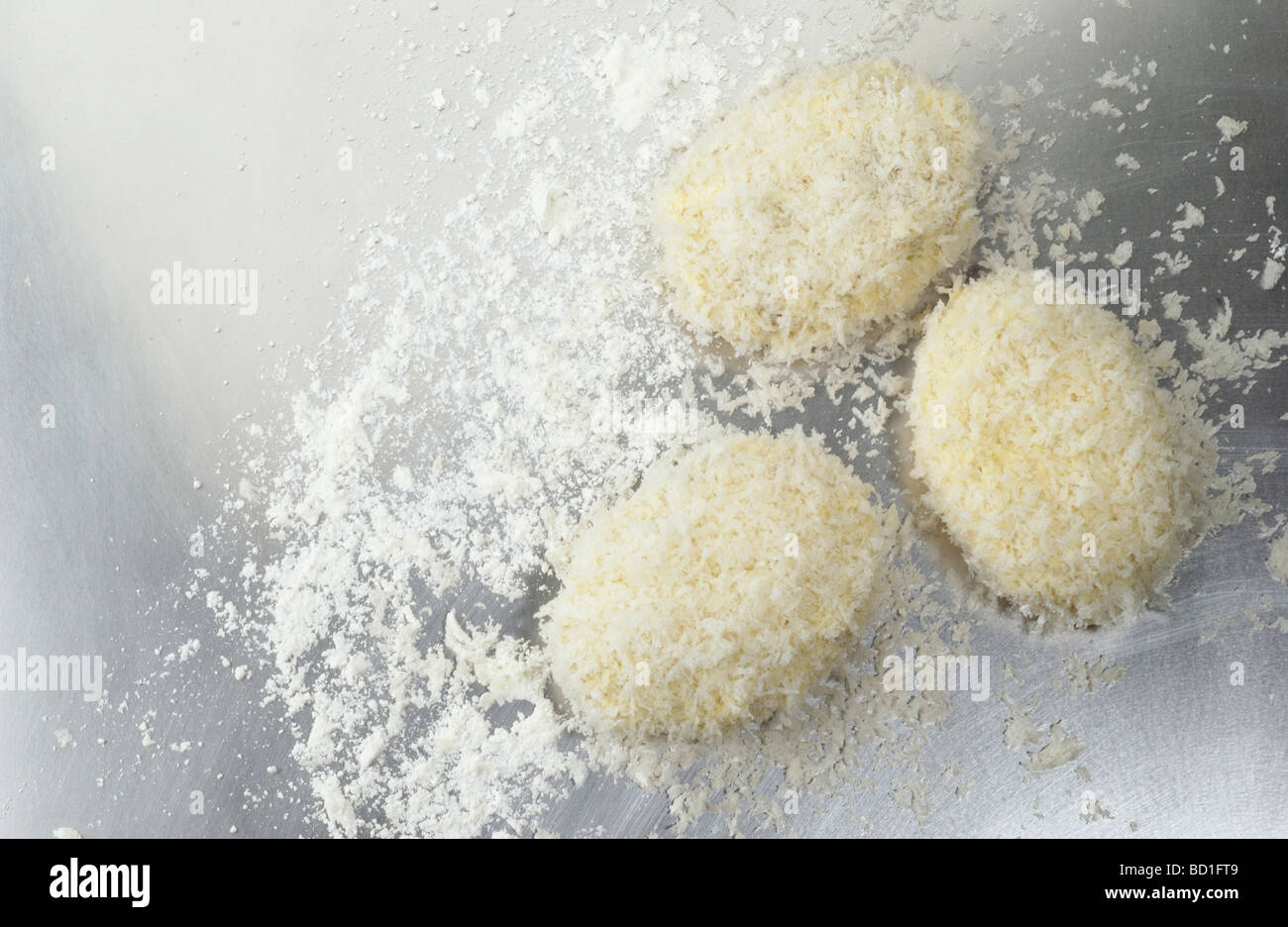 Kroketten mit Brotkrumen Stockfoto