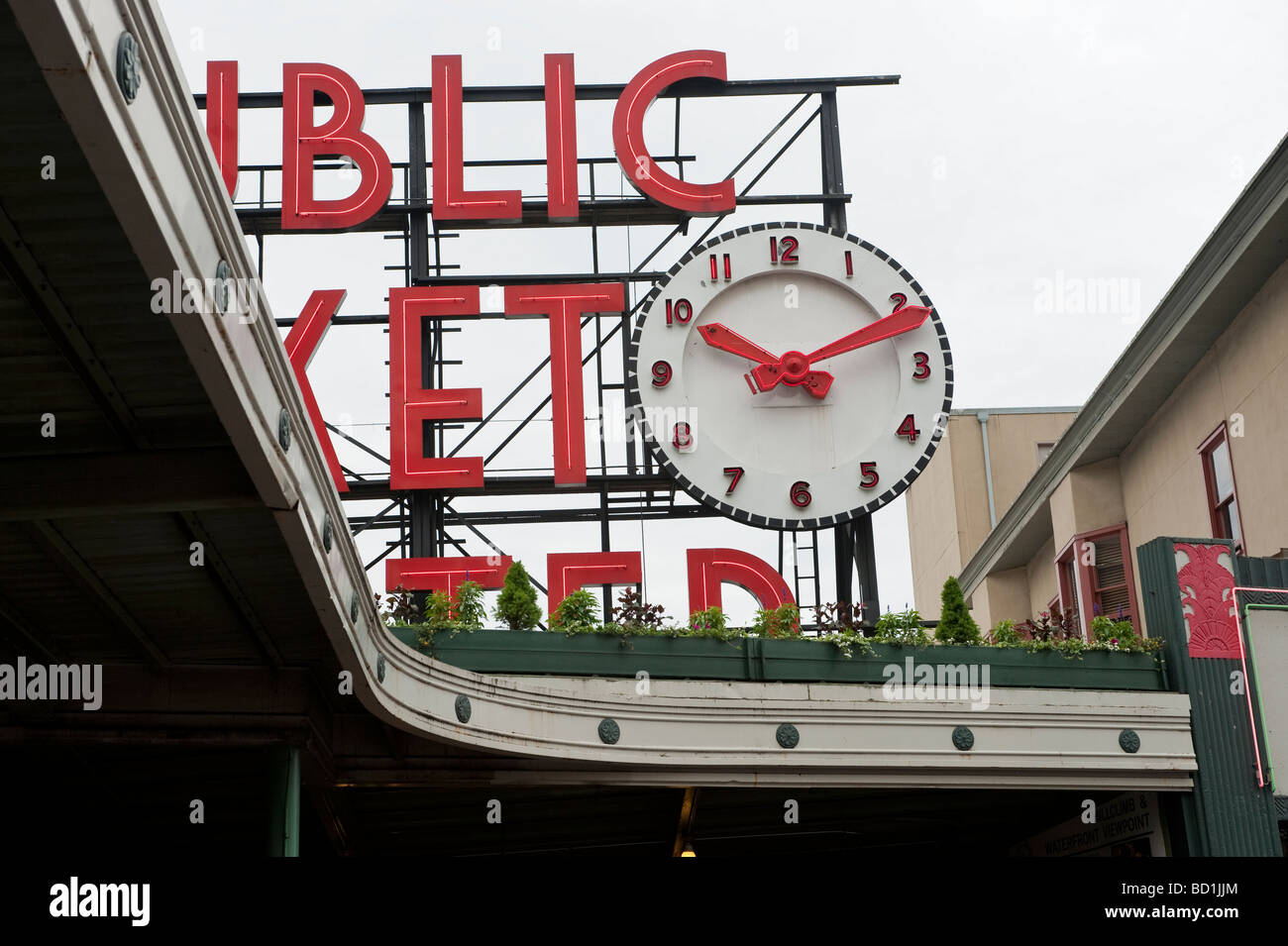 PIKE PLACE MARKET ÖFFENTLICHEN MARKT SEATTLE WASHINGTON Stockfoto