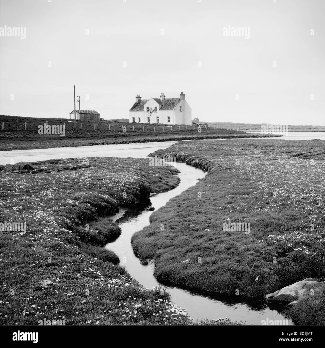 Salzwiesen in der Nähe von hebt Sands, North Uist, Schottland Stockfoto