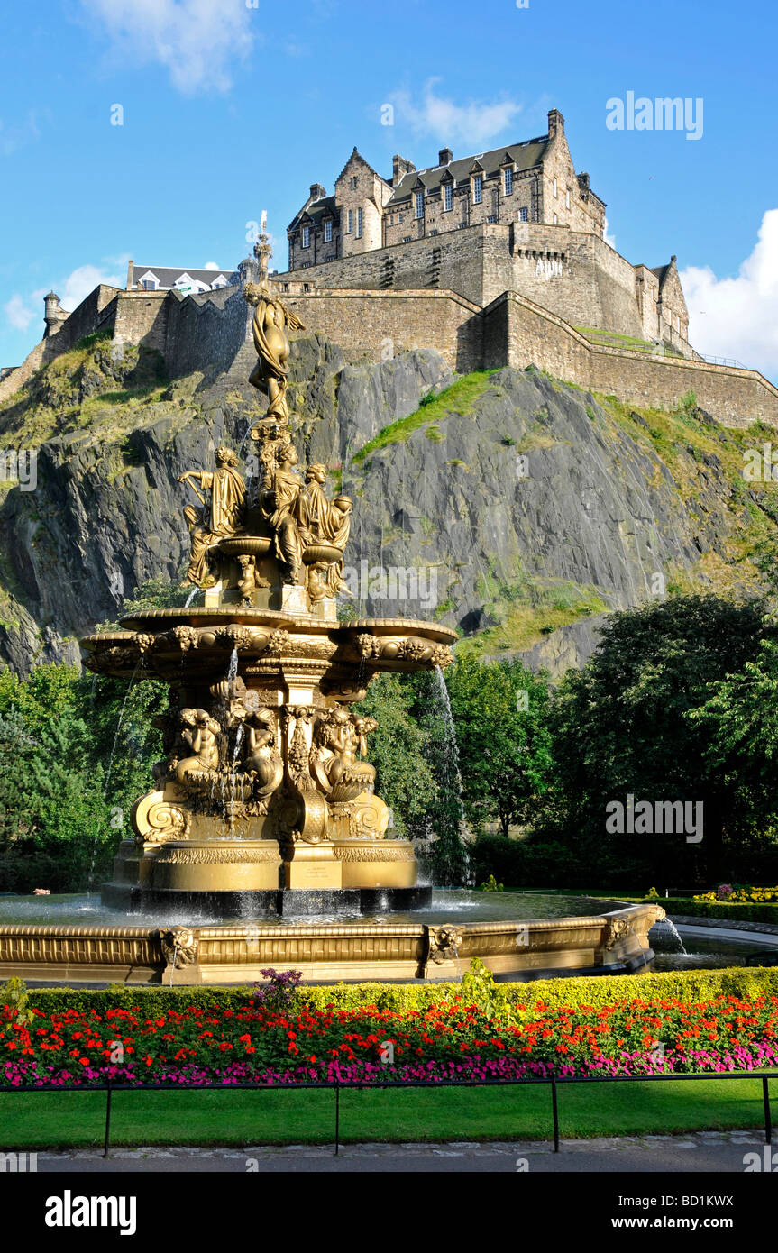 Schloss Edinburgh Schottland Hauptstadt Großbritannien Blick von Prinzessin park Stockfoto