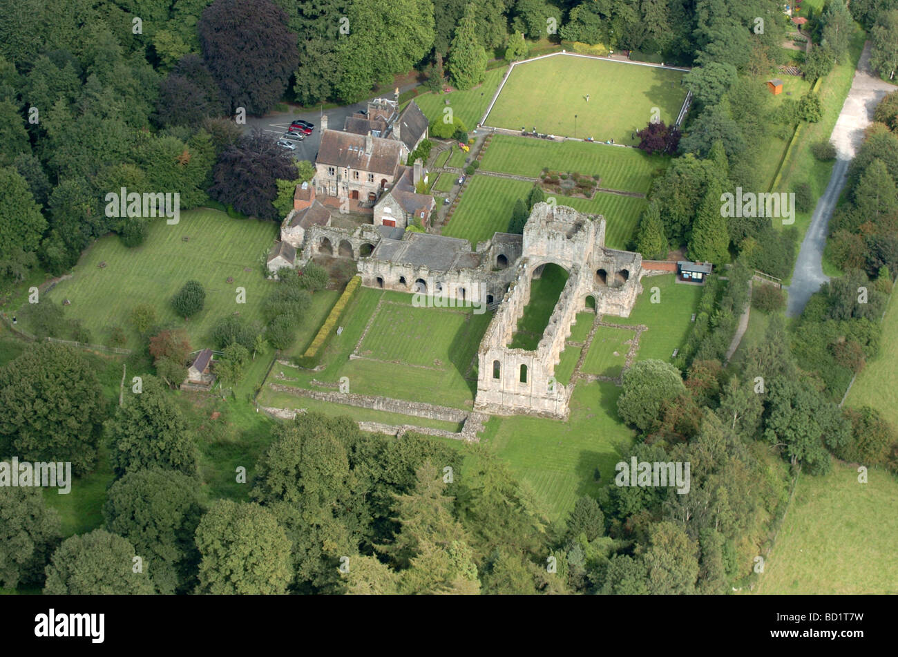 Luftaufnahme von Buildwas Abbey in Shropshire, England Stockfoto