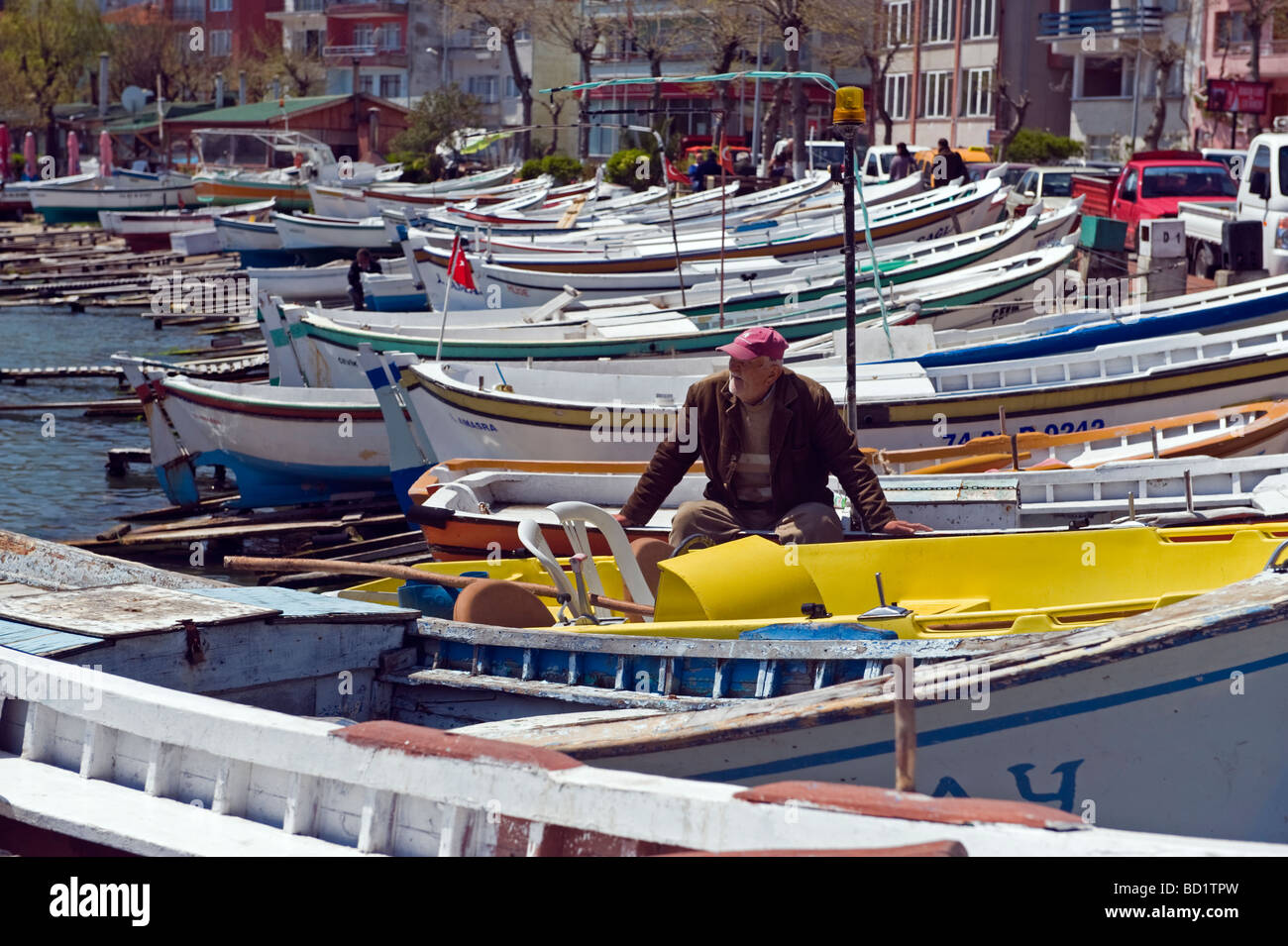 Boote entlang Amasra Küste Schwarzmeer-Türkei Stockfoto