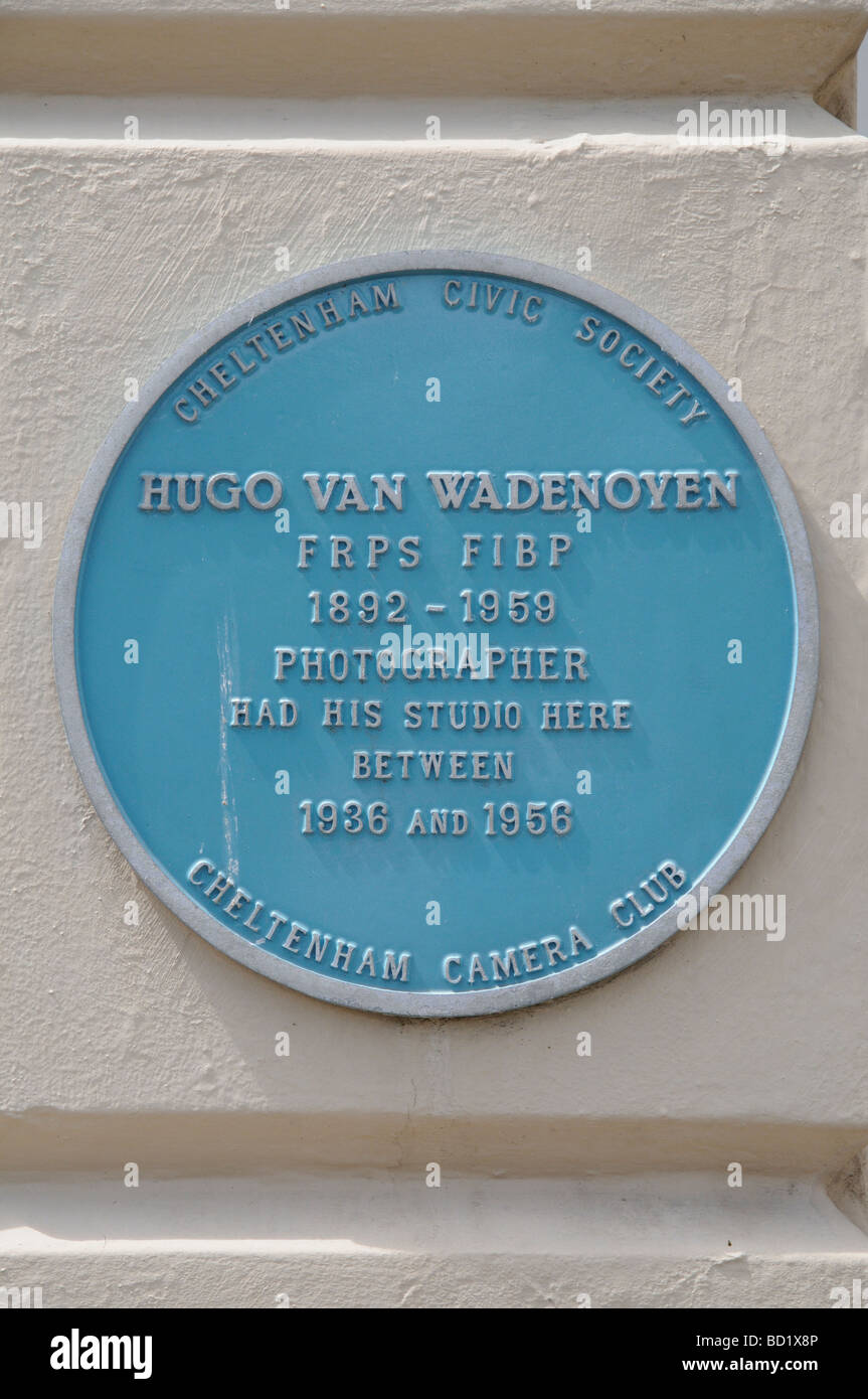 Plakette Gedenkmünze tablet Hugo Van Wadenoyen Fotograf Cheltenham, Gloucestershire Stockfoto