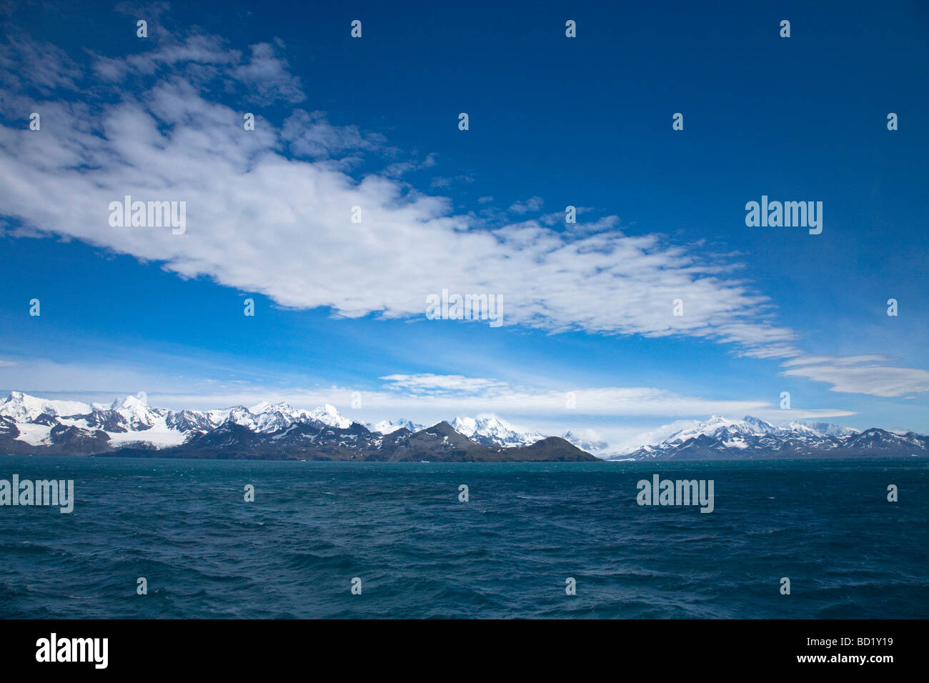 Berggipfel und Gletscher Südgeorgien Antarktis Stockfoto