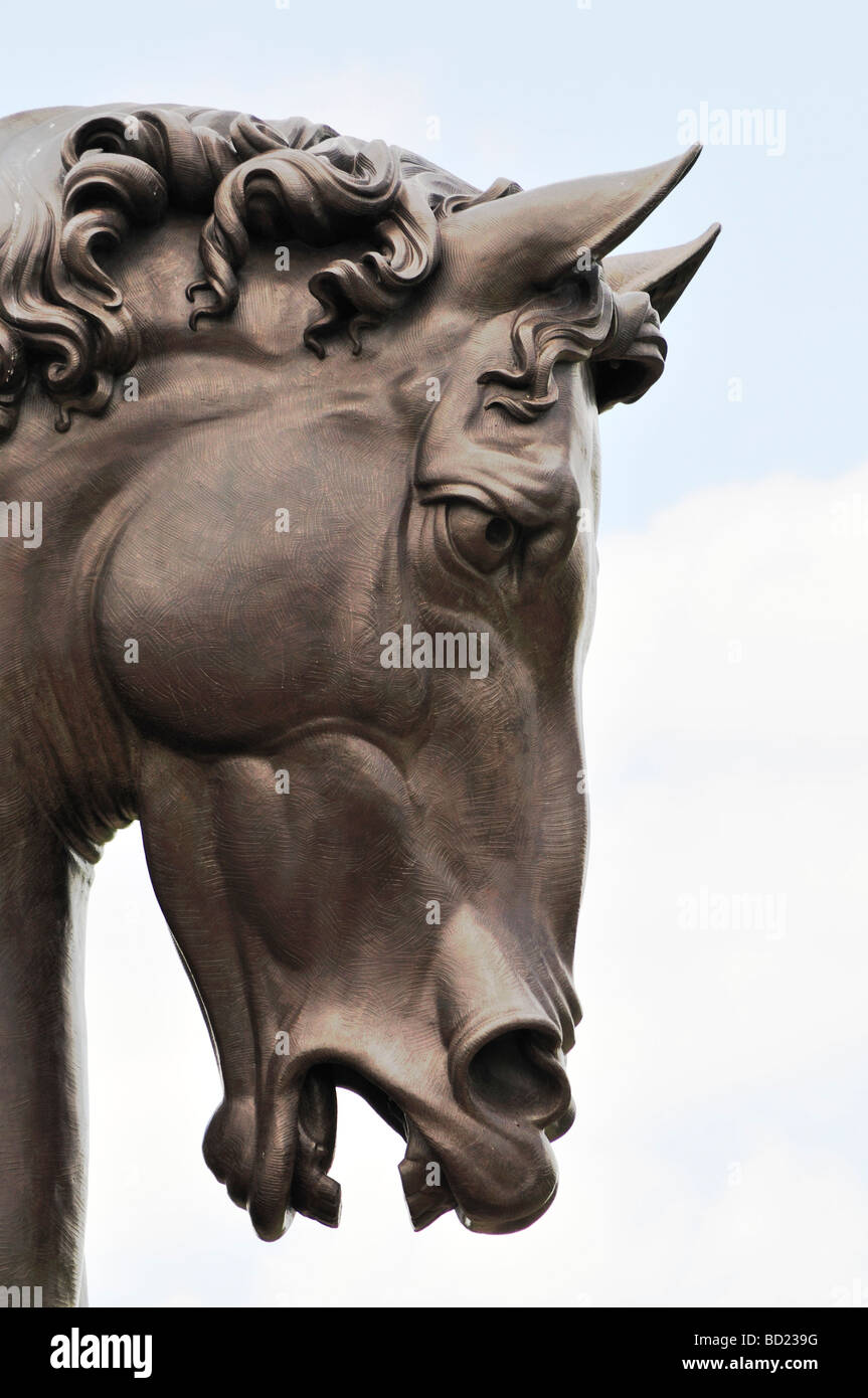 Leiter der amerikanischen Pferd eine Skulptur von Nina Akamu an Frederik Meijer Gärten Sculpture Park Stockfoto