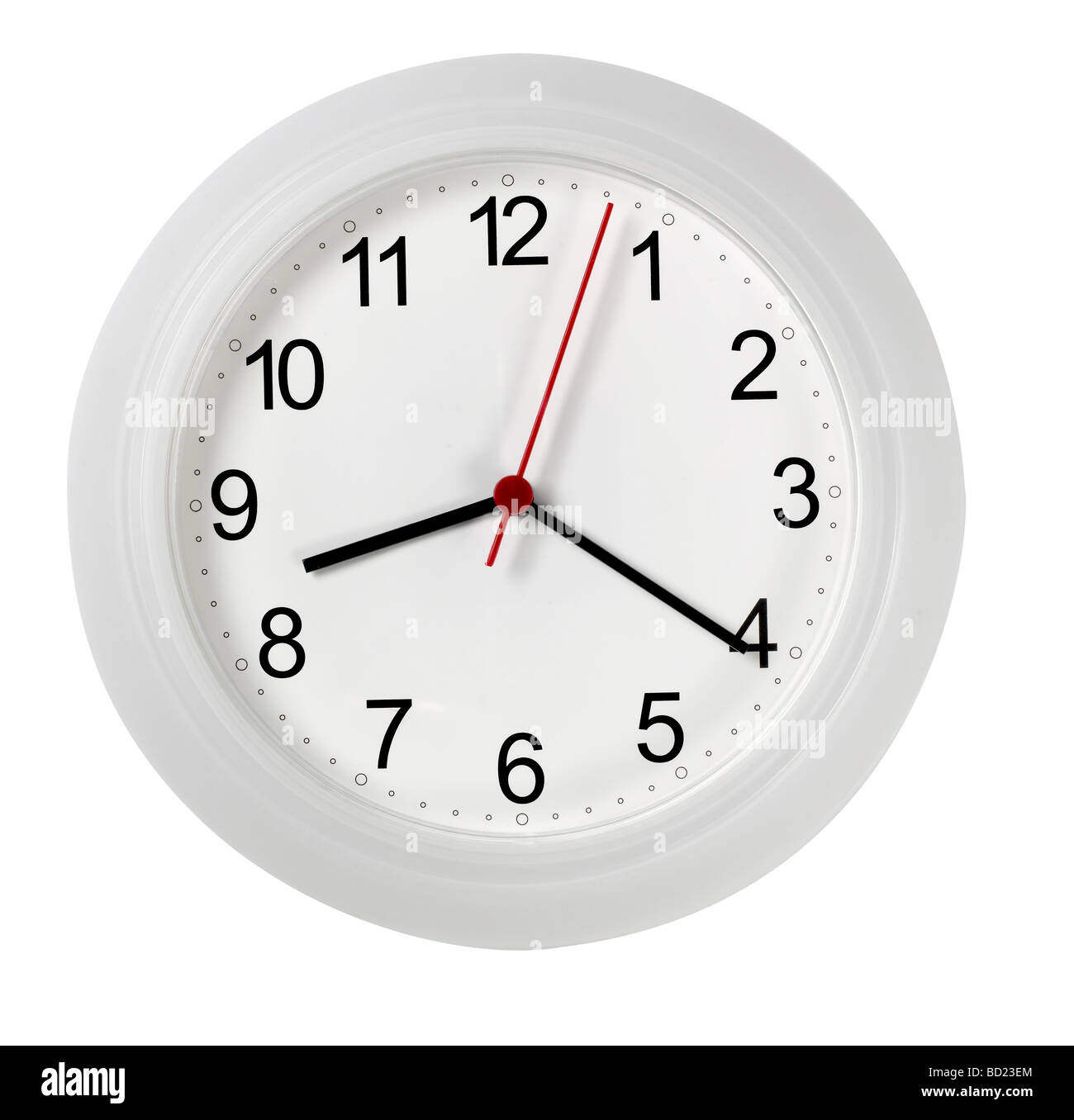 weiße Wanduhren Uhr Stockfoto