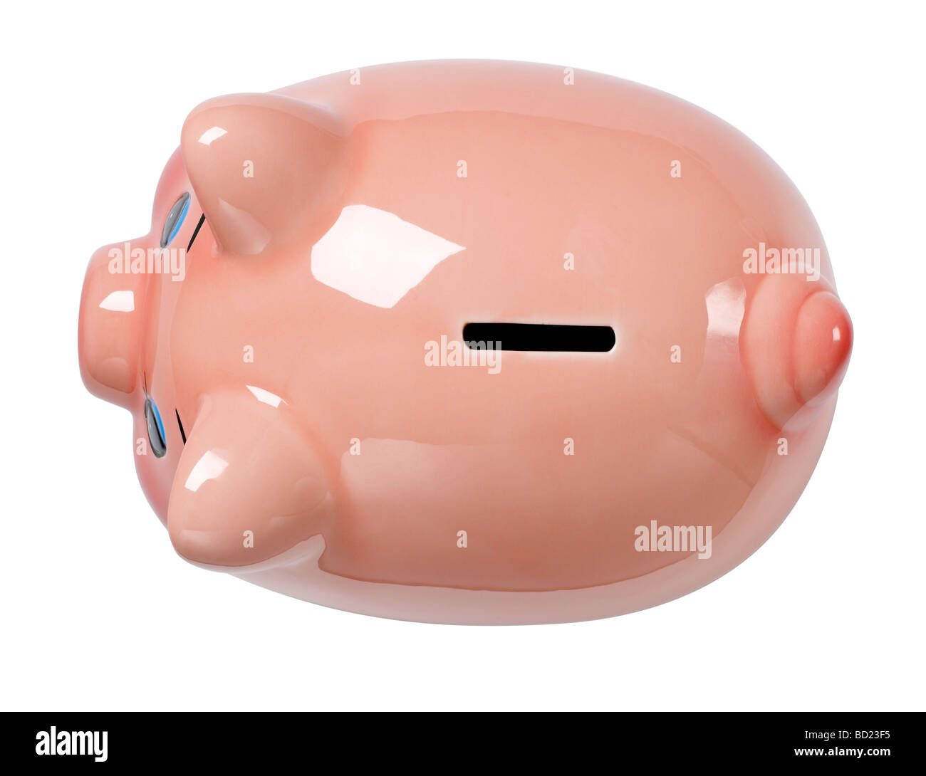 Piggy Bank erhöht, Ansicht Stockfoto