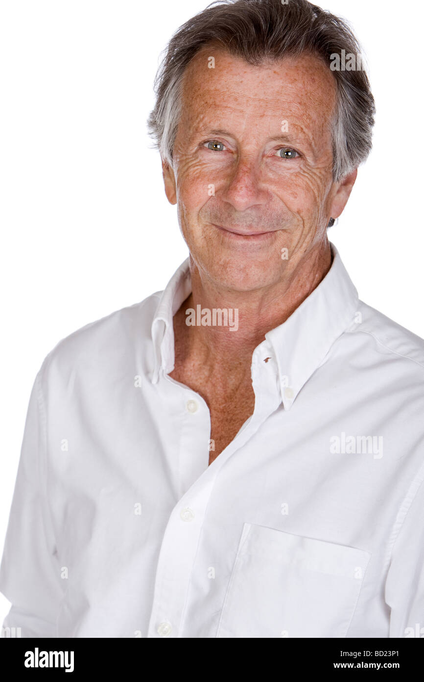 Isolierte Shot of a Handsome Man Senior Stockfoto