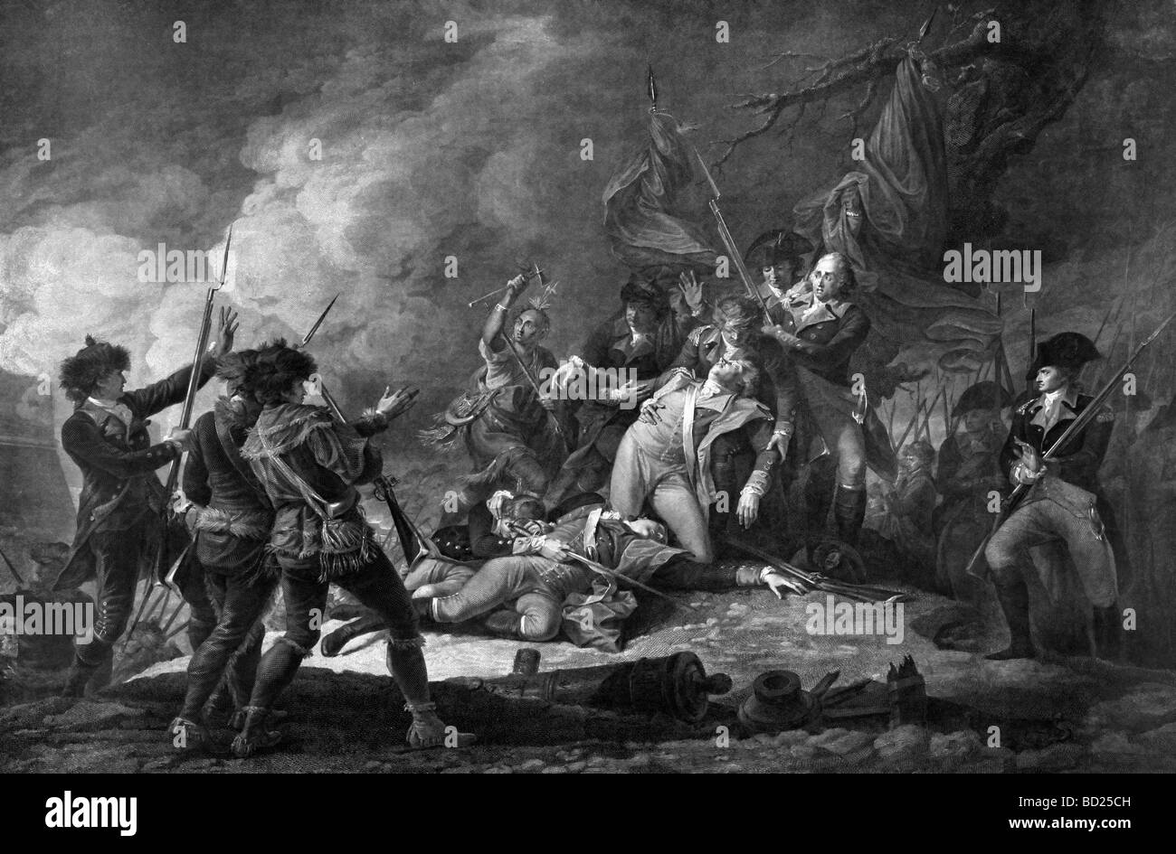 Tod von General Richard Montgomery im Angriff auf Québec 1775 Stockfoto