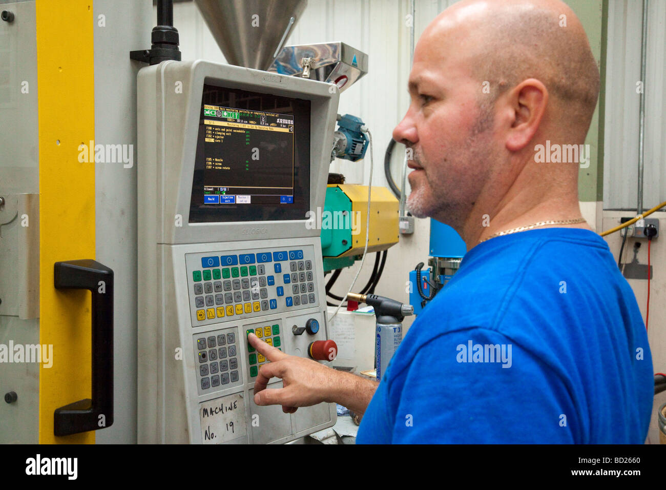 CNC-Bedienfeld für Industriemaschinen Stockfoto