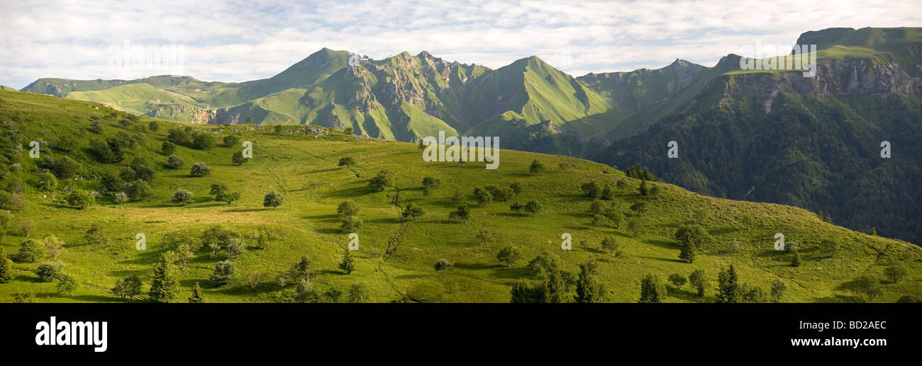 Einen Panoramablick über das Sancy-massiv, im Sommer (Puy de Dôme - Auvergne - Frankreich). Vue Panoramique du Massif du Sancy, de Eté. Stockfoto