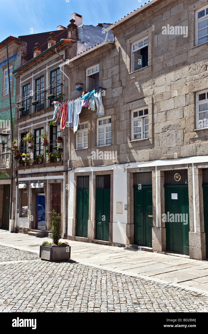 Alten mittelalterlichen Straße in Stadt Braga, Portugal. Stockfoto