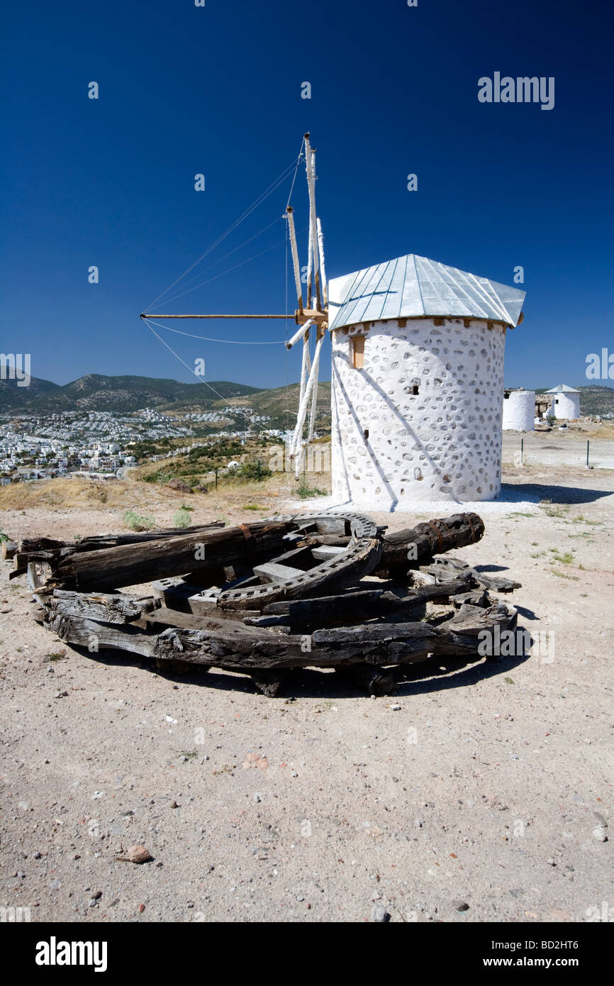 Windmühle-Gruppe, Bodrum, Türkei Stockfoto